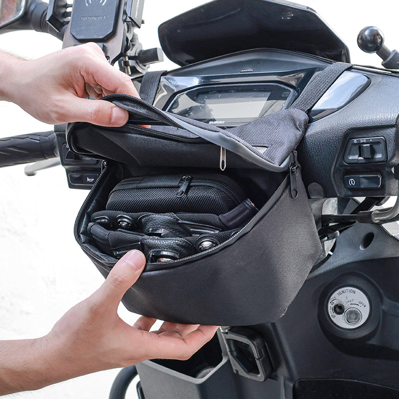 Waterproof Motorcycle Handlebar Bag Pouch - Waterdichte motorstuurtas, multifunctionele opbergtas voor scooters,