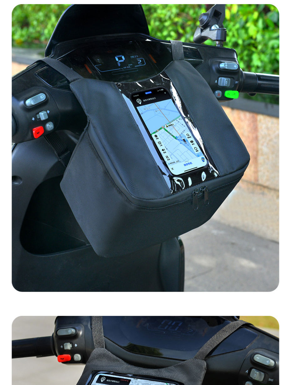 Waterproof Motorcycle Handlebar Bag Pouch - Motorfiets voorpaneeltas, hangende touchscreen telefoon GPS-hoes,