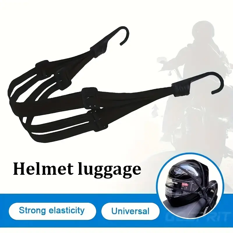 Cargo Net Bungee Cord Motorcycle Helmet - Motorhelm bagagenet met 2 haken, heavy-duty