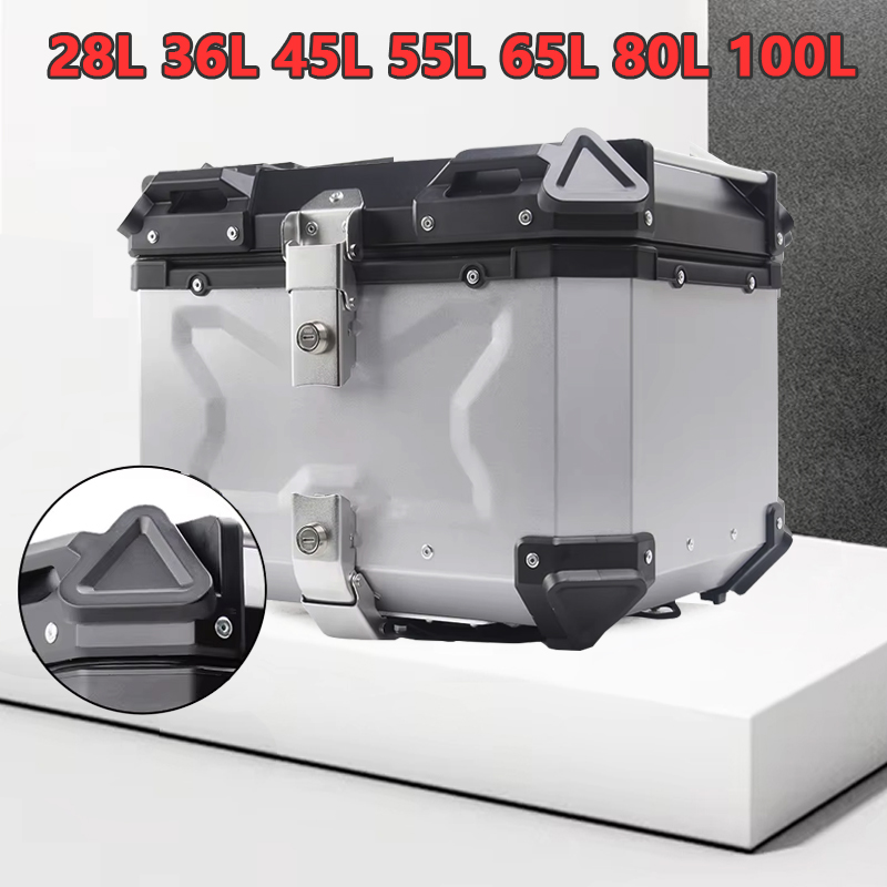 Aluminum Top Case Luggage Box 45L 55L - Aluminium motorfiets achterkoffer met veiligheidslot 28L