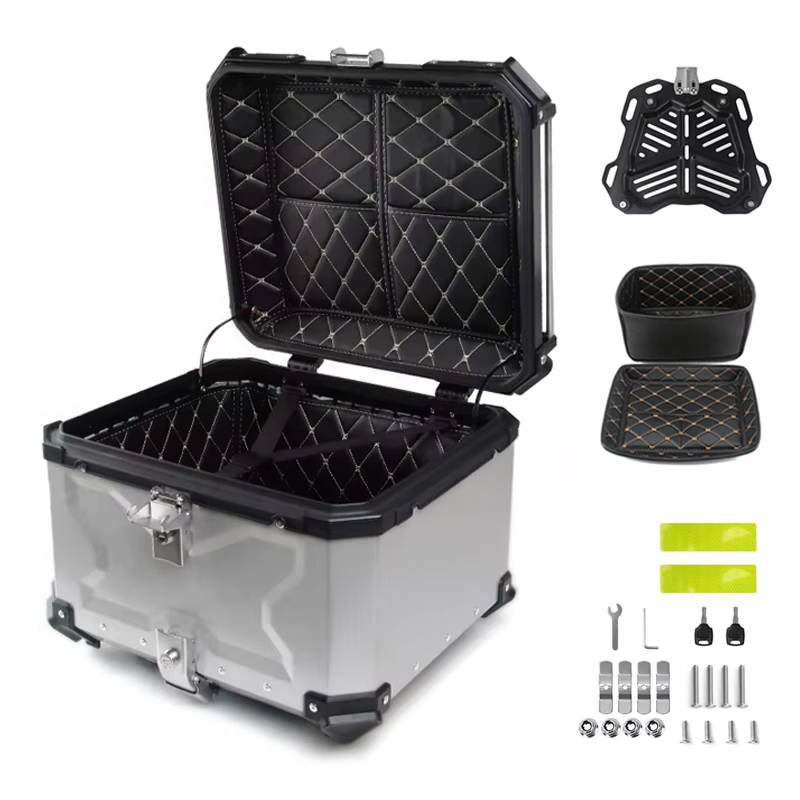 Aluminum Top Case Luggage Box 45L 55L - Aluminium motorfiets topkoffer waterdicht universele achterkoffer