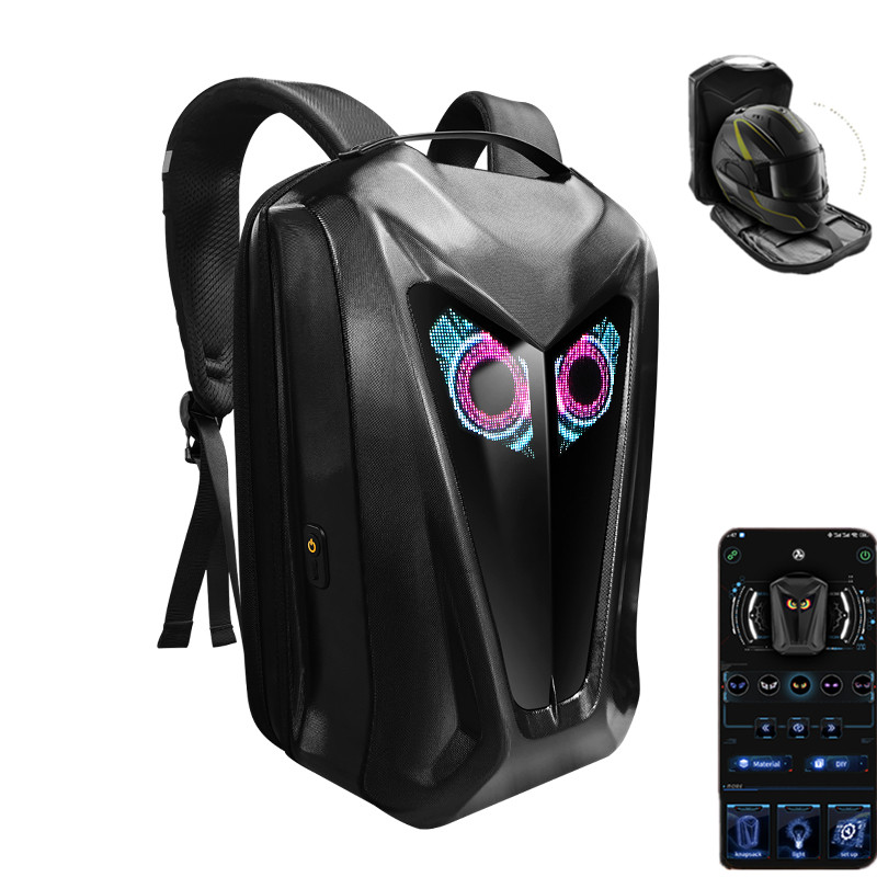 Motorcycle Helmet Backpack Waterproof Led - Led-scherm rugzakken uil fietsrugzak programmeerbare diy