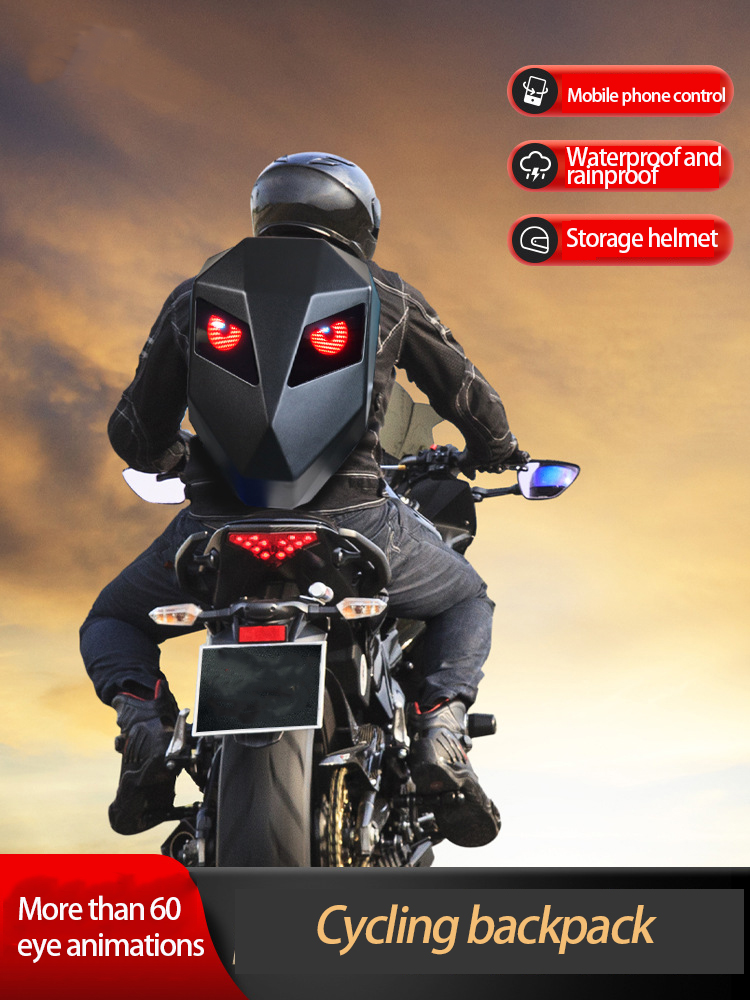 Motorcycle Helmet Backpack Waterproof Led - Motorrijrugzak, rugzak, waterdichte helmzak met LED-verlichting,