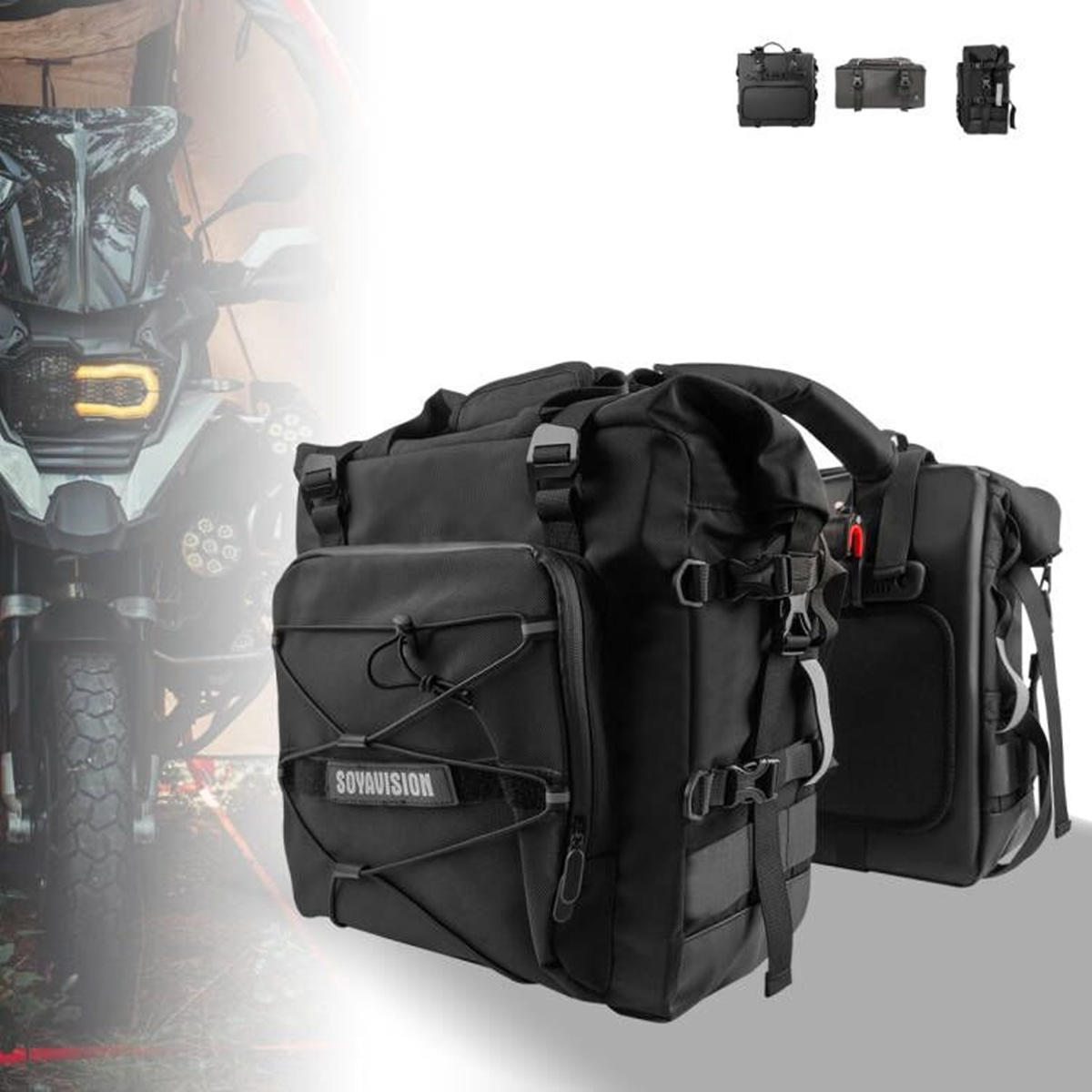 Motorcycle Saddlebags Hard Luggage Panniers - Motorfiets Zadeltas Waterdichte 20L Zijfietstas Voor