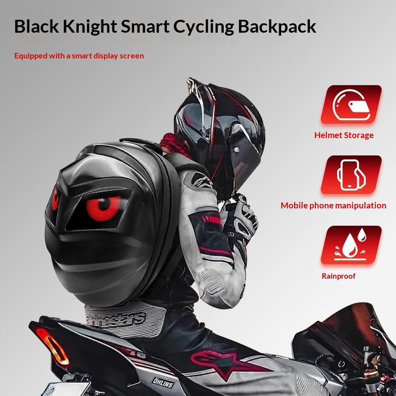Motorcycle Helmet Backpack Waterproof Led - Universele LED-motorrugzak, waterdicht, met app-bediening, helmzak,
