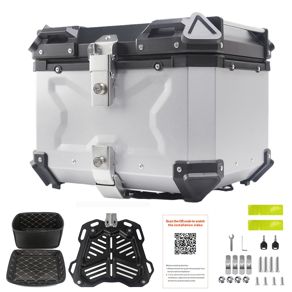 Aluminum Top Case Luggage Box 45L 55L - Aluminium Motorfiets Achterbagage Doos 28L 36L