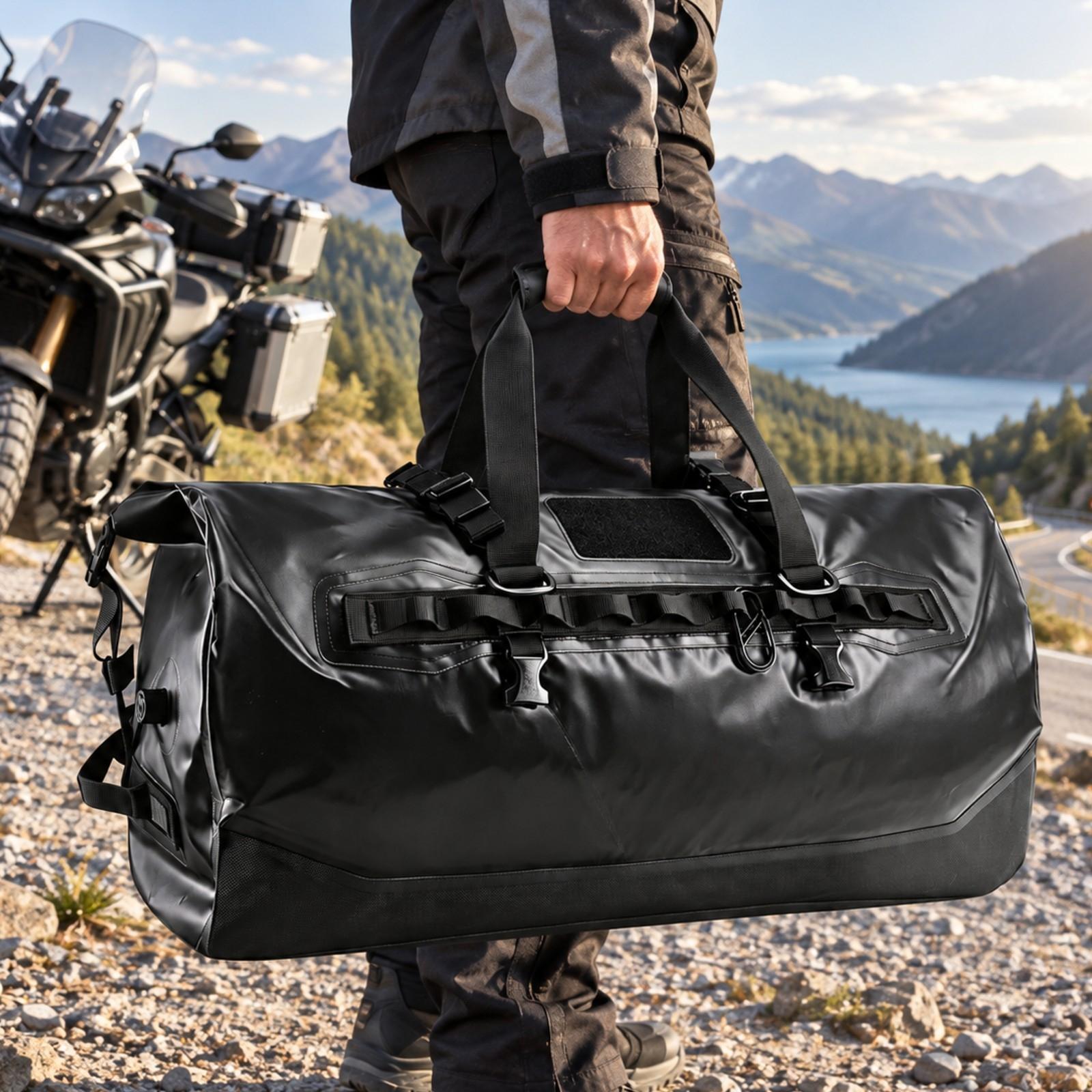 Waterdichte achtertas voor mot - Motorcycle Tail Bag Waterproof Roll Top recensie en prijs
