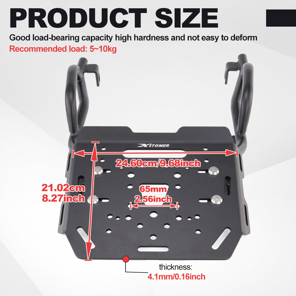 Motorfiets Achterbagagerek Voo - Motorcycle Luggage Rack Rear Carrier Steel recensie en prijs