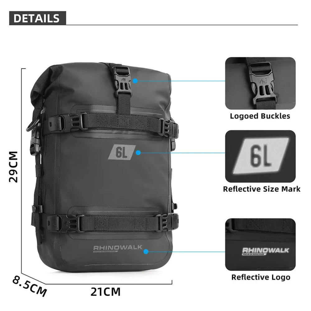 Rhinowalk 6l Crash Bar Droge T - Motorcycle Crash Bar Waterproof Dry Bag recensie en prijs