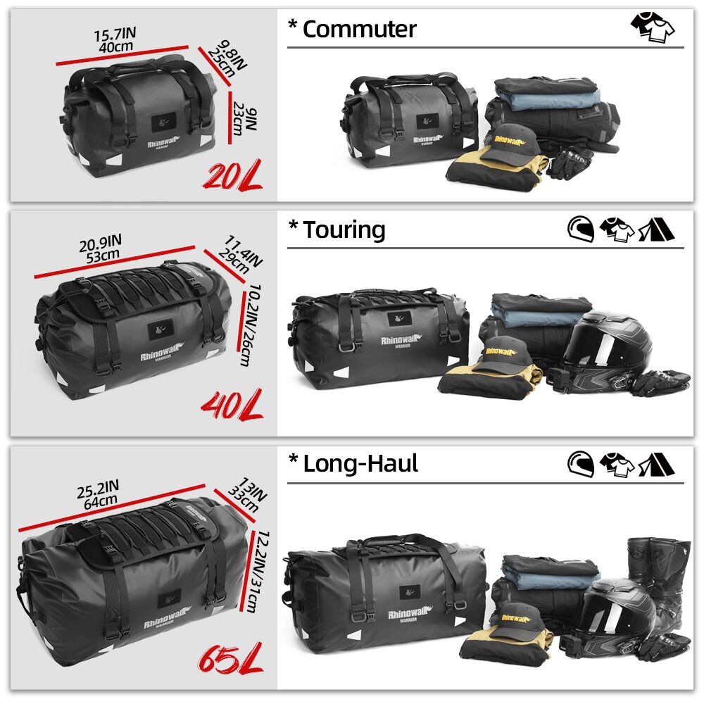 Rhinowalk motorfiets achtertas - Motorcycle Tail Bag Waterproof Roll Top recensie en prijs
