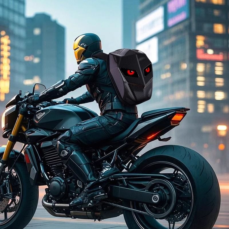 LED Knight Fietsrugzak met mot - Motorcycle Helmet Backpack Waterproof Led recensie en prijs