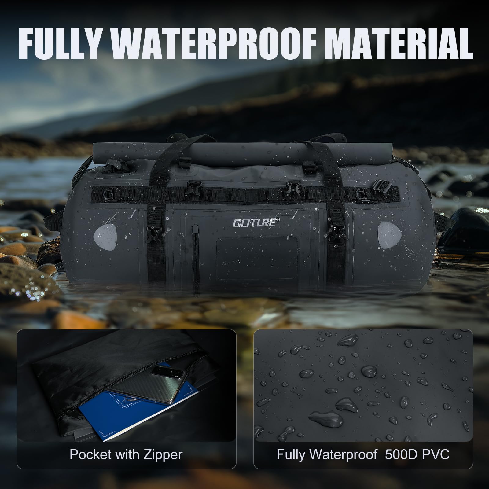 Goture motorfiets droge tas wa - Motorcycle Tail Bag Waterproof Roll Top recensie en prijs