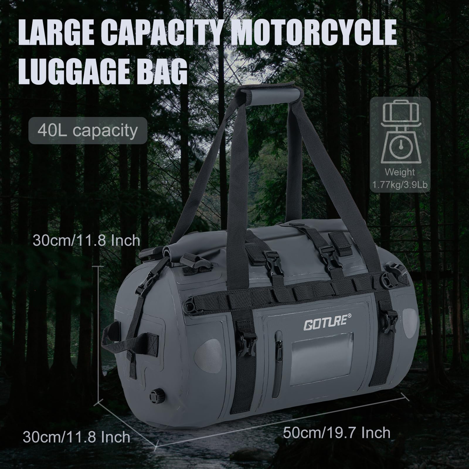 Goture motorfiets droge tas wa - Motorcycle Tail Bag Waterproof Roll Top recensie en prijs