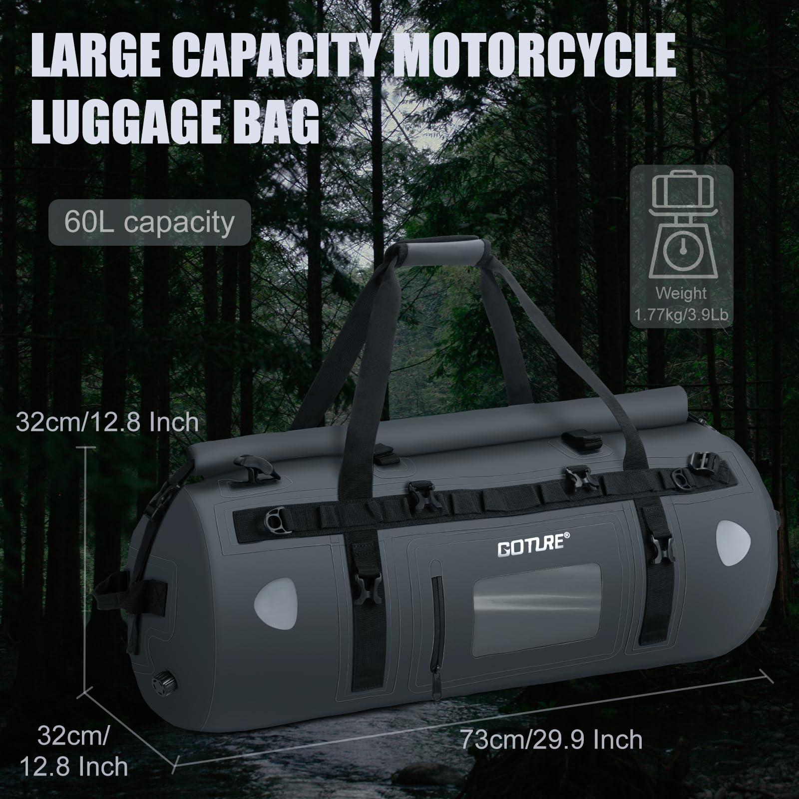 Goture motorfiets droge tas wa - Motorcycle Tail Bag Waterproof Roll Top recensie en prijs