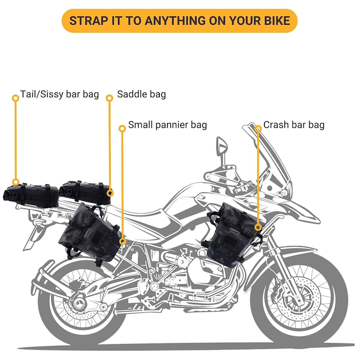 ADV Motorfiets Crash Bar Tas 8 - Motorcycle Crash Bar Waterproof Dry Bag recensie en prijs