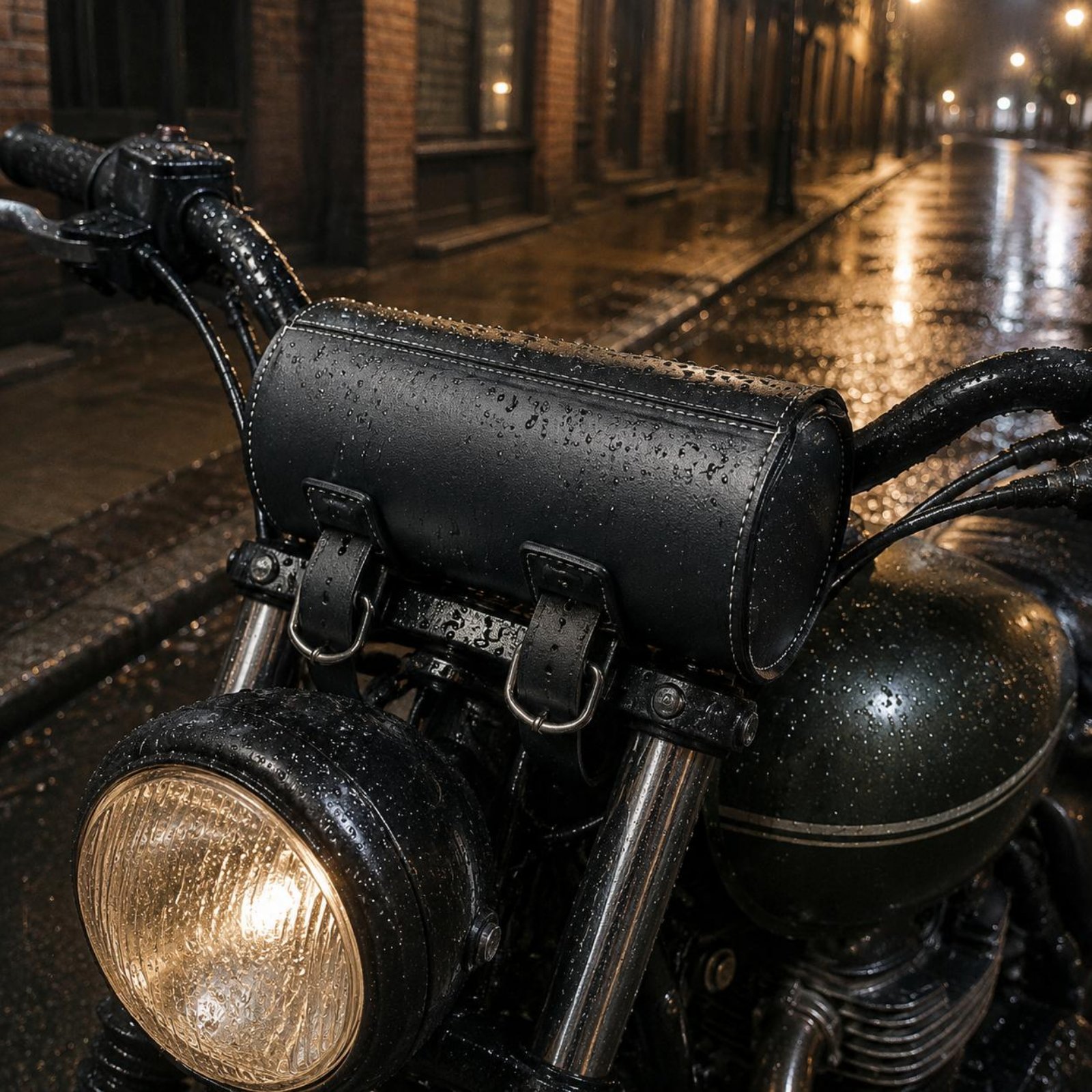 Vintage leren motorfiets tas S - Waterproof Motorcycle Handlebar Bag Pouch recensie en prijs