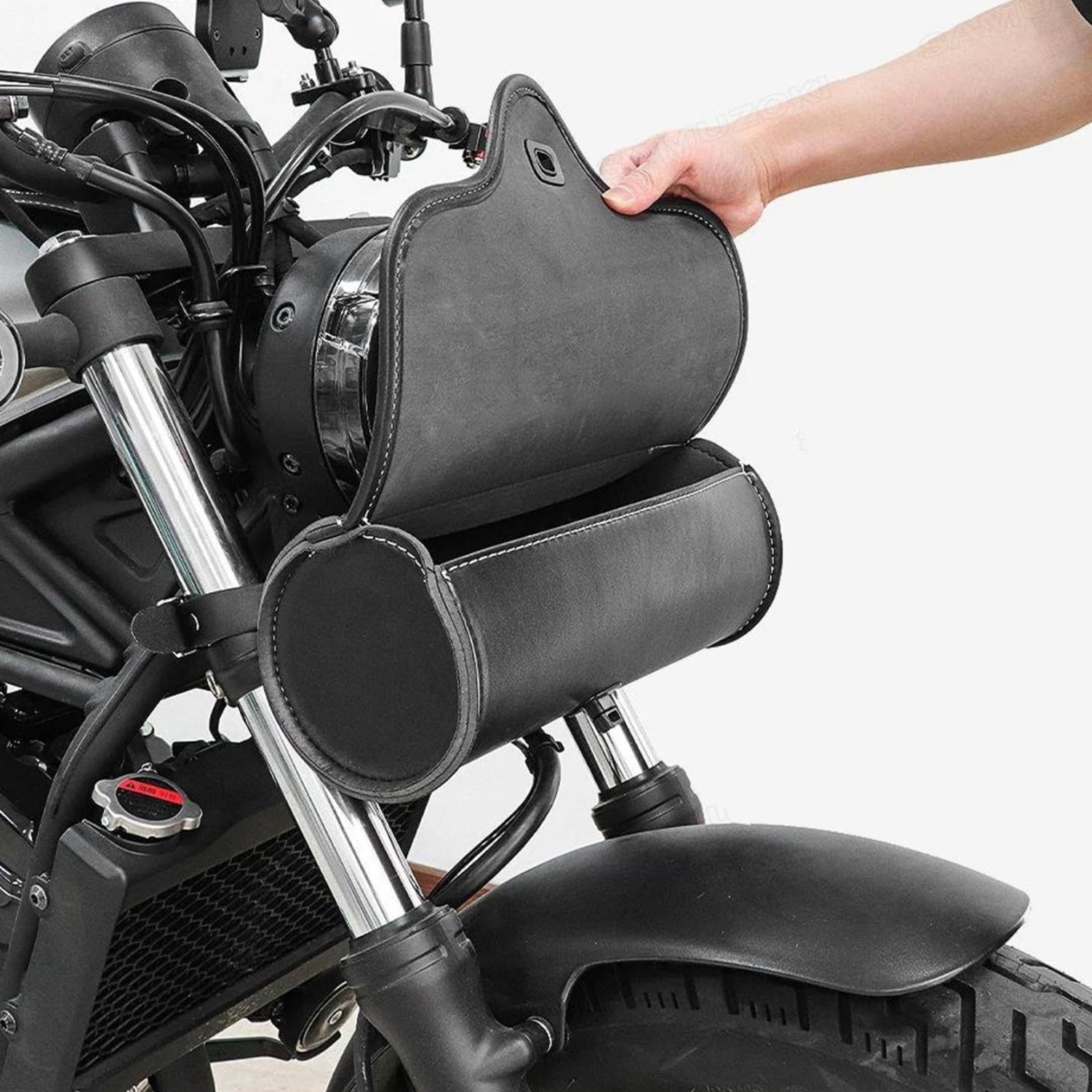 Vintage leren motorfiets tas S - Waterproof Motorcycle Handlebar Bag Pouch recensie en prijs