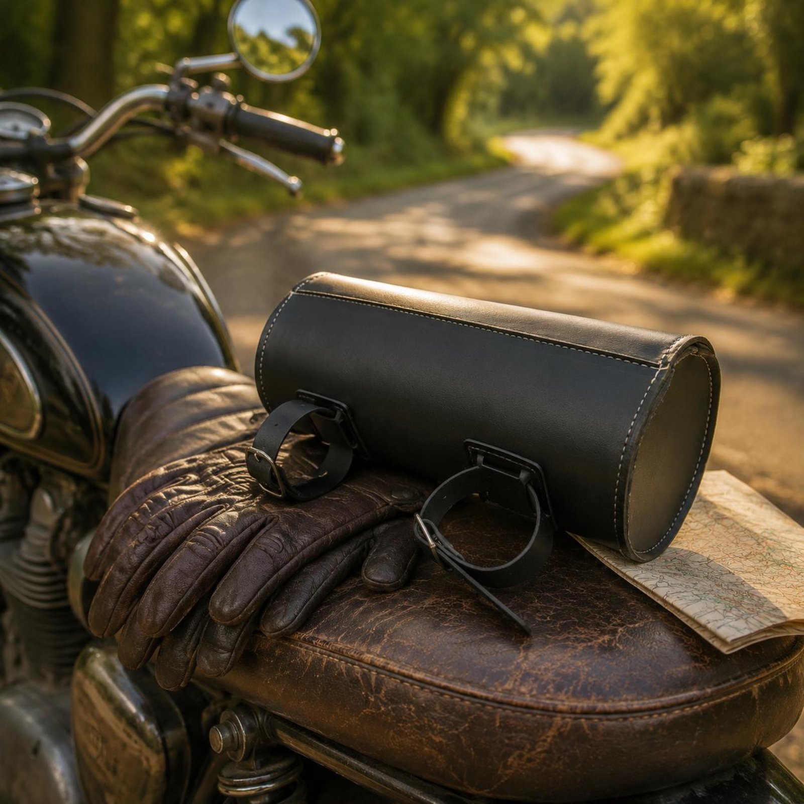 Vintage leren motorfiets tas S - Waterproof Motorcycle Handlebar Bag Pouch recensie en prijs