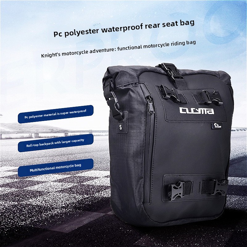 Waterdichte motor achterzitbag - Motorcycle Tail Bag Waterproof Roll Top recensie en prijs